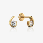 Silver Earrings, 18K Gold Plated
